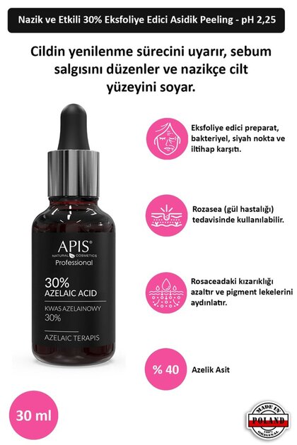 Apis Natural Cosmetics %30 Azelaik Asit Yatıştırıcı Ve Leke