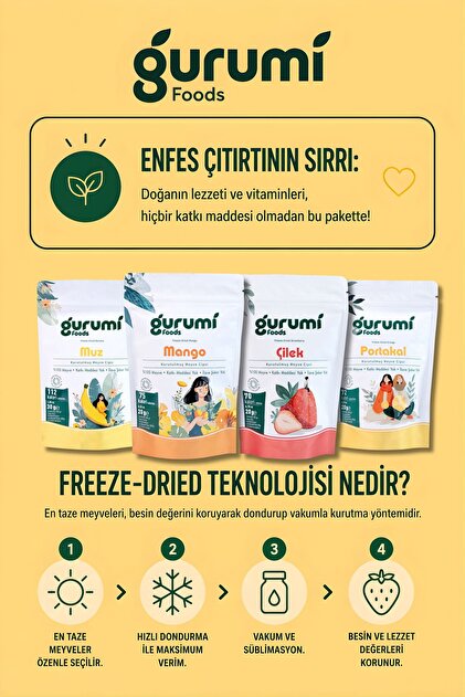 Gurumi Foods Portakal Kuru Meyve Cipsi - Dondurularak Kurutulmuş