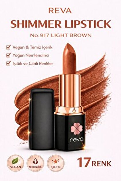 REVA Shimmer Lipstick Apricot Brandy - Işıltı Ruj - 4 gr - No: 903