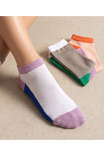 Women's Colorful 4-Piece Step Socks