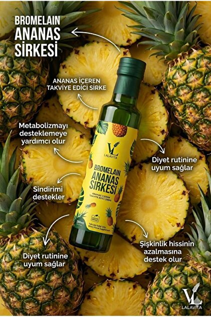 LALAVITA Detox Bromelain Ananas Sirkesi-250 ML | Sindirim