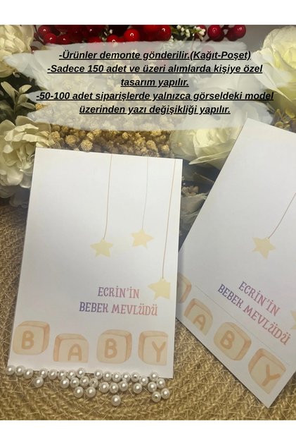 Baby Shower Hediyelik Poşetli Kişiye Özel 20 adt