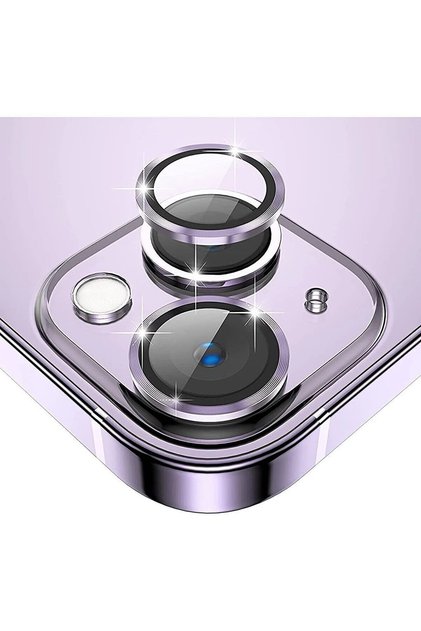 iPhone 15/15 Plus & 14/14 Plus Perfectly Compatible Camera Lens Protector Tempered Glass Protection Purple [Set of 2]