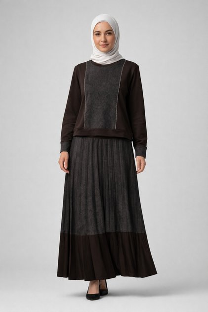 Women's Middle-Aged Mother Skirt Blouse Set 4121