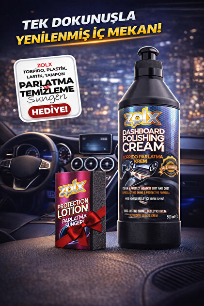 zolx Torpido Plastik Parlatıcı Bakım Kremi Tüm Araçlar İçin 500ml