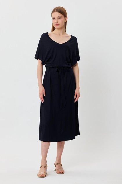 ALEXANDERGARDY BELLOWED V-NECK DRESS (B23-00239)