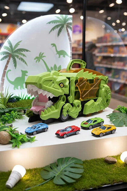 Miniso Lisanslı Dönüşüm Dinozor Serisi Pisti Düzenleme Aracı Yeşil
