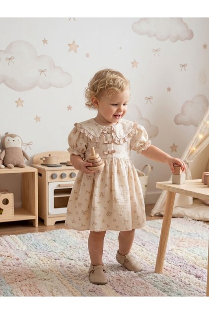 Bow Muslin Dress