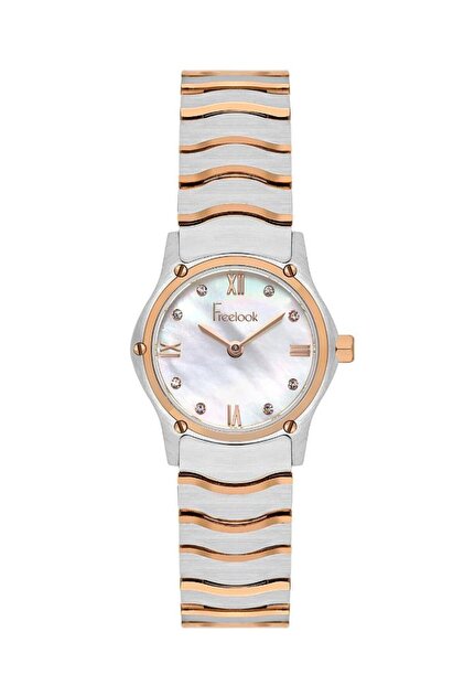 Fl.1.10467-5 Steel Case Steel Cord Metallic-Rose Color Women Wrist Watch
