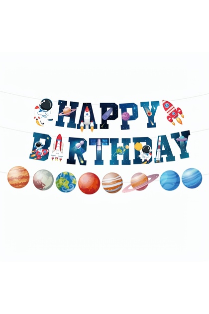 Space Themed Banner 3 Piece Birthday Decoration
