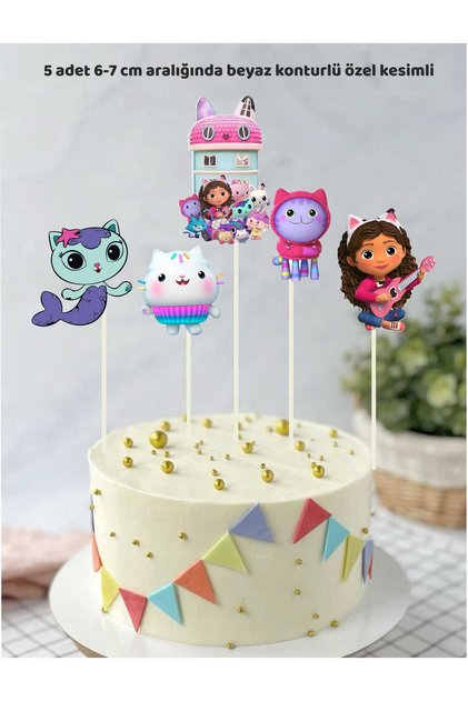 Gabby Dollhouse Dream House Themed Cake Decoration Party Supplies Birthday