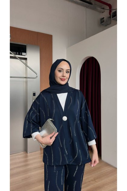 Taşlı Kimono Takım