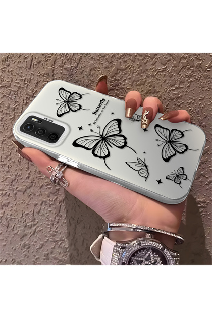 Oppo A55 4g Compatible, Evil Eye Butterfly Patterned, Full Coverage Protection, Stylish Case