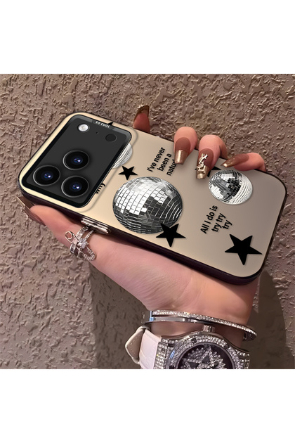 iPhone 17 Pro Max Compatible Minimalist Black Star Case, Daily Use Durable Protective Case