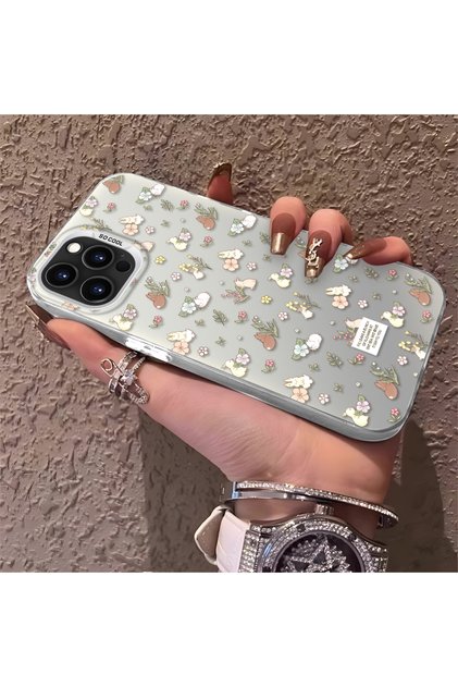 iPhone 13 Pro Max Compatible Plain Floral Case, Drop-Resistant Silicone, Stylish and Durable