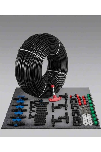 Drip Irrigation Set 92 Pieces 11 Piece Set 16mm 100Mt Hose