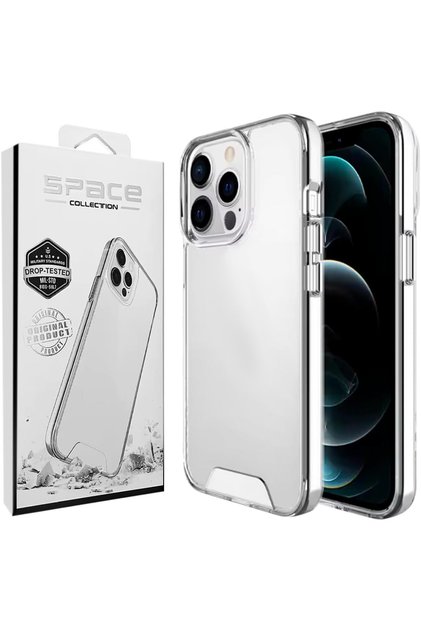iPhone 14 Pro Case Camera Raised Hard Metal Button Back Transparent Cover Slim Fit