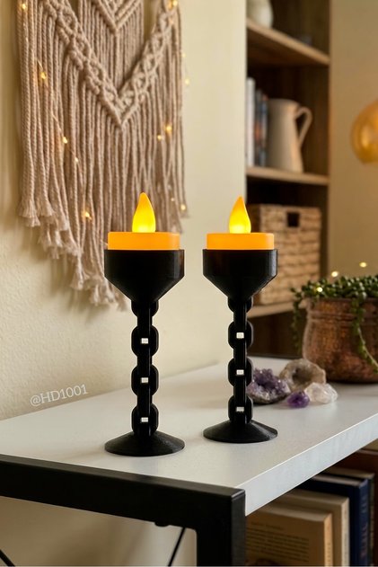 2 Adet Şamdan Zincir Model Bohem Ev Dekoru Mumluk Lamba Dekoratif Set Biblo (Mumlar Dahil)