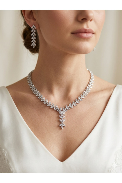 Lyra Model Zircon Stone Elegance Set Bridal Wedding Jewelry Set