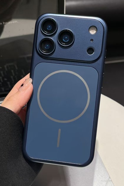 iPhone 13 Pro Max Uyumlu 17 Pro Max Görünümlü Lensli Çevirici Kamera Magsafe Telefon Kılıfı Kapak