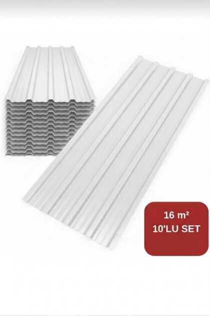 Galvanizli BEYAZ Trapez Çatı Kaplama Sacı – 2 Metre (10 Adet-Su Geçirmez ve Paslanmaz Metal Sac)