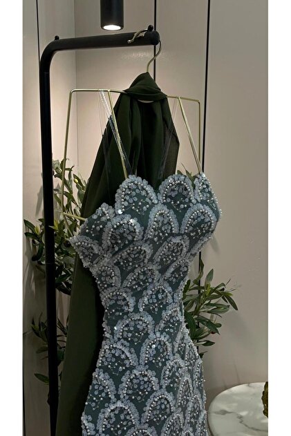 TOP BERLANTY Luxury Mermaid Dress with Sparkly Shell Pattern- Trendyol