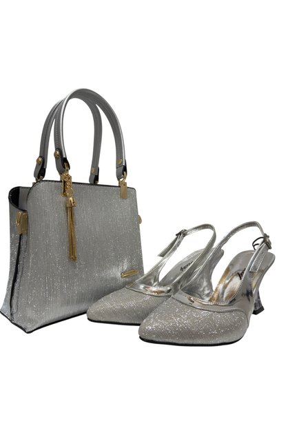Women's Evening Dress Shoes Small Tassel Bag Set – Transparent Heels Stylish for Special Occasions Wedding Engagement Special Day Combination