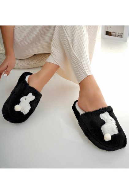 Women's Plush Fluffy Non-Slip Sole Home Slippers with Figures