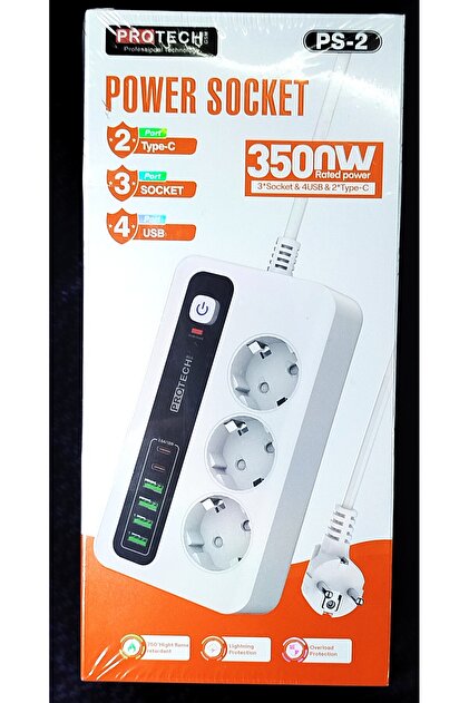 DYNAMIC CHORDセット　 kyohso apple-polisher Protech Akım Korumalı Çoklu Priz 9 in 1 3500W USB ve Type-C Şarj