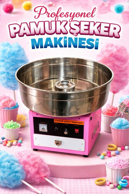 Profesyonel Pamuk Şeker Makinesi - Ev ve Ticari Tip Paslanmaz Çelik Kazanlı Pamuk Şeker Yapma Makinesi