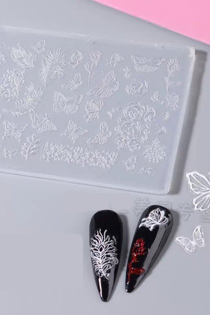 İnce Nail Art Silikon Kalıp 3D Nail Art Desen Kalıbı, Tırnak Süsleme Desen Charm Tırnak Çarm