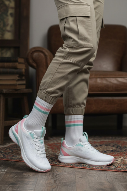 Gk-1172 White Women's Comfort Casual Sneaker Shoes