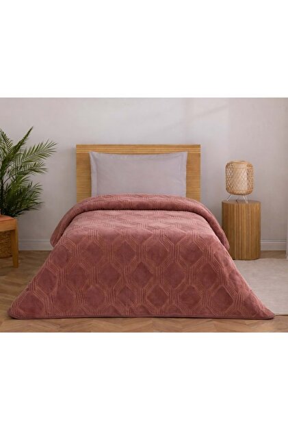 Trendy Embossed Single Blanket (155X220)-Art Deco Warm Coffee