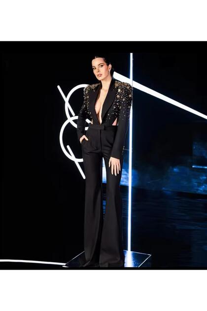 Backless Diamond Long Sleeve Jumpsuit