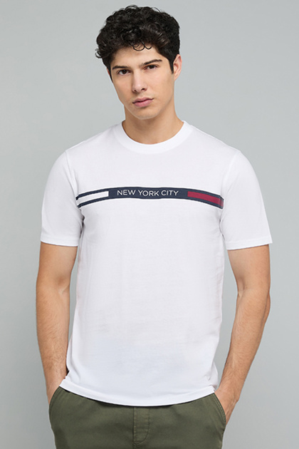 Printed T-Shirt with Crew Neck and Short Sleeves