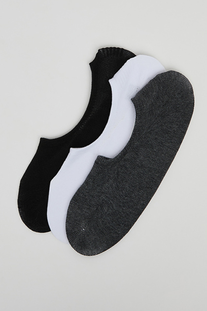 3 Pack Textured No-Show Socks