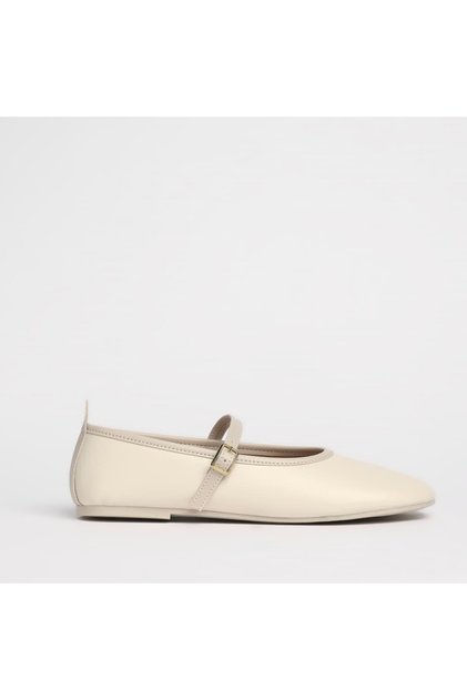 Simple Classic Cream Color Women's Ballerinas