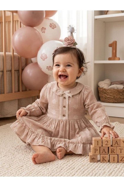 Floral Crinkle Girls' Dress