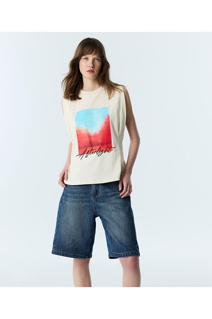 Slogan and Visual Printed T-Shirt
