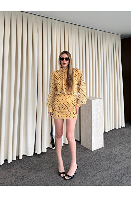 princess polly baby blue dress Yellow polka dots dress Size : S , M , L . . . . . . . . #skirt  #yellowdress #design #dresses #yellow #collection #outfit #party #model  #luxury #f4f #l4l #Instagram # main image 0