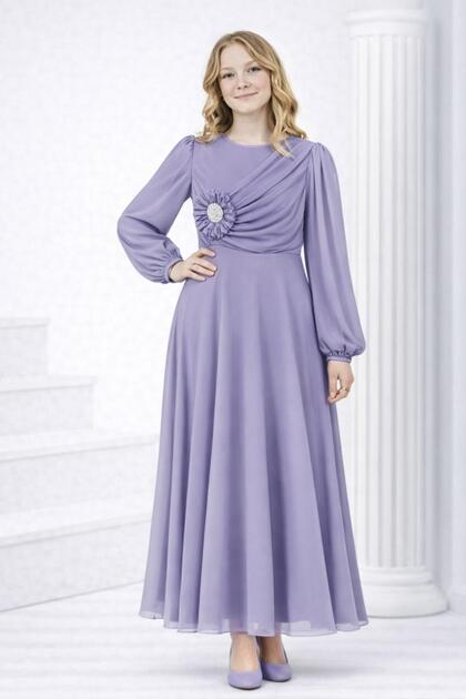 DAON'S Papatya Pearl-Detained Lininged Girls' Turkish Dress - Dress- Trendyol DAON'S Papatya Pearl-Detained Lininged Girls' Turkish Dress - Dress- Trendyol