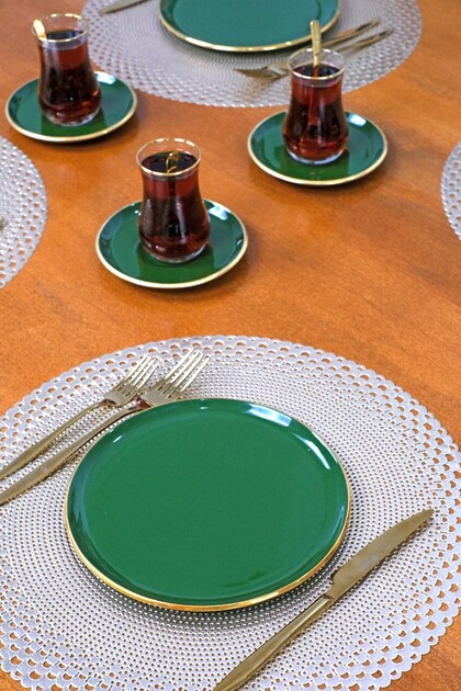 Solid Yeşil 18prç Pasta Tea Time