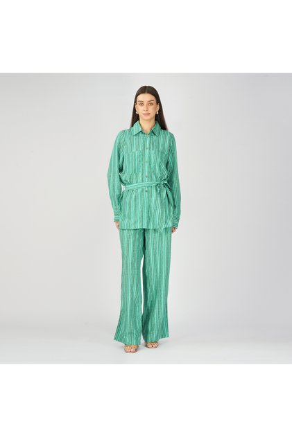 Green Striped Co-Ord Set