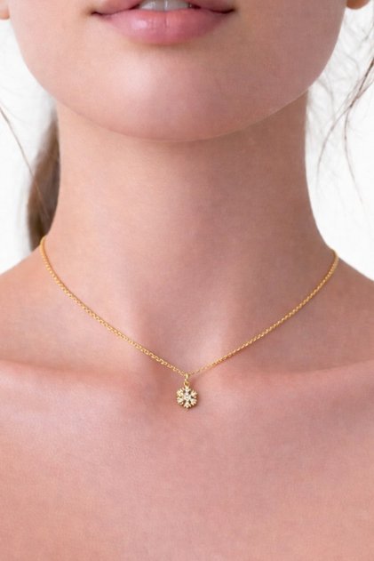 Snowflake Zircon Stone Women's Necklace – Minimal Women's Necklace