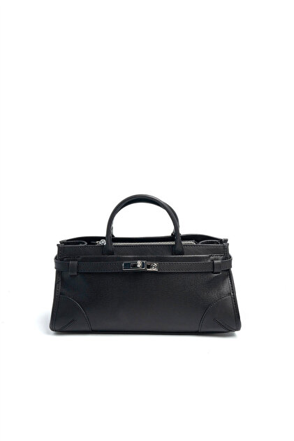 Black - Black Plain Women's Handbag Sp1260