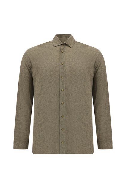 Long Sleeve Regular Fit Wool Knitted Shirt