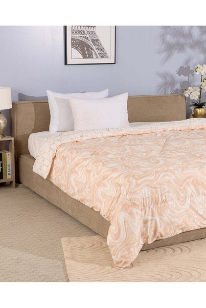 Beige Printed Comforter Single Size