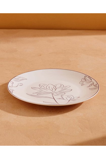 Gold Floral Dessert Plate