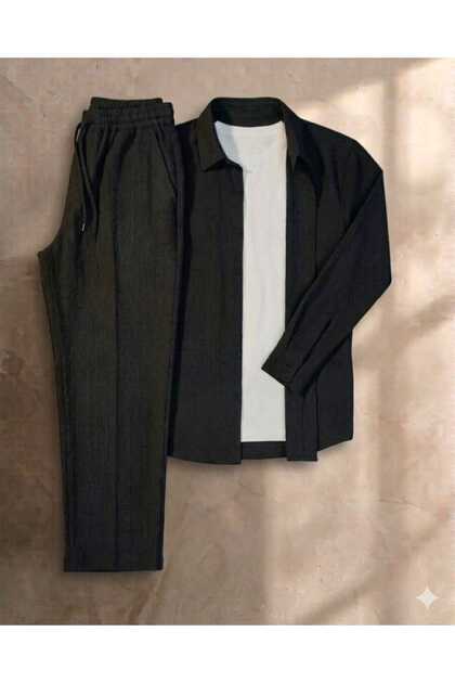 Men's 3-Piece Set Burümcük Uzunkol Shirt T-Shirt Tracksuit