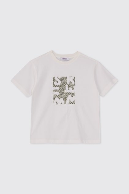 Boy's Printed White T-Shirt